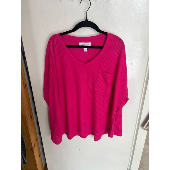 Calvin Klein Pink Long Sleeve Top Woman’s Size XL - Picture 1 of 6